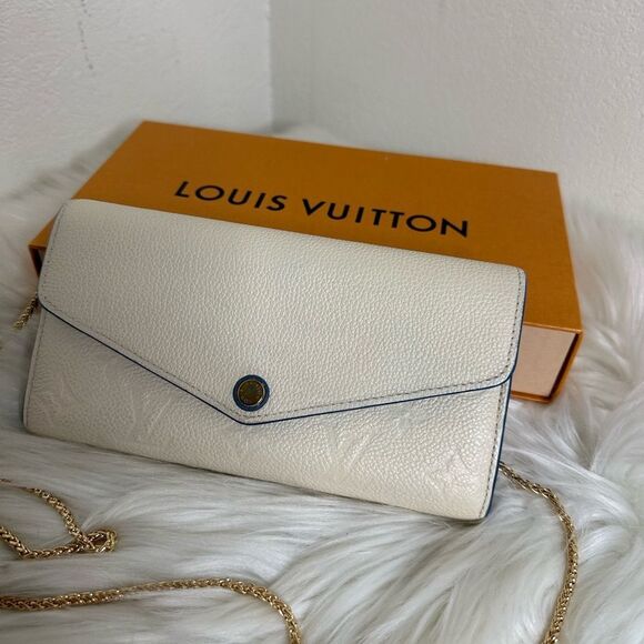 💯Authentic Louis Vuitton Ivory Empreinte Sarah Long Wallet-DIY WOC 🍀 - Picture 7 of 16